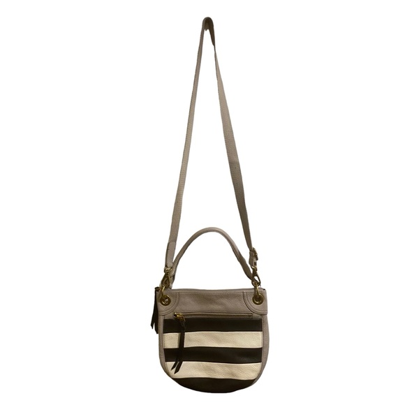 FOSSIL Karli Striped Color Block Leather Hobo Crossbody Bag Purse shoulder bag - Picture 2 of 10